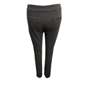 J.McLaughlin Womens Houndstooth Patterned Slim Fit Pants Size 0 Black/Gray Rayon